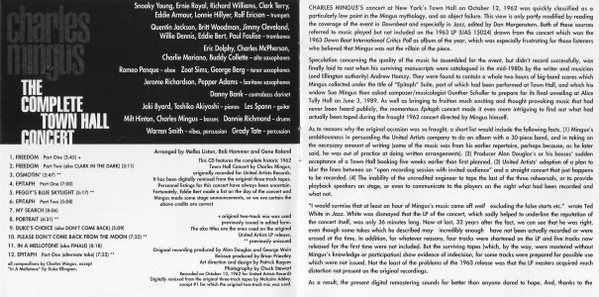 Charles Mingus - The Complete Town Hall Concert | Blue Note (CDP 7243 8 28353 2 5) - 4