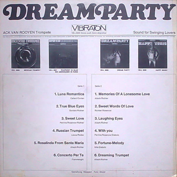 Ack Van Rooyen - Dream Party | Vibraton (VB-L 6005) - 2 Ack Van Rooyen - Dream Party | Vibraton (VB-L 6005) - 2