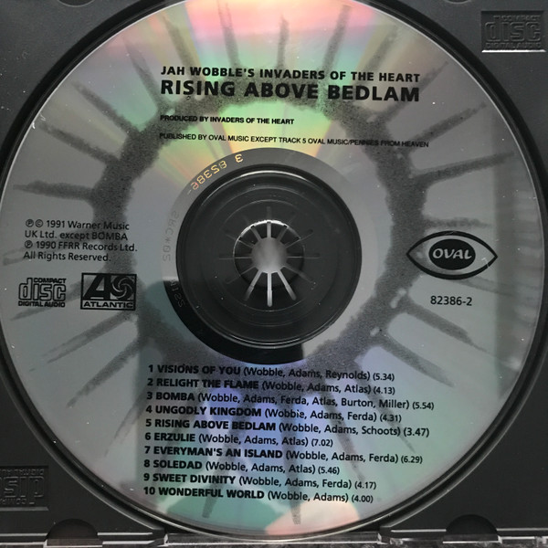Jah Wobble's Invaders Of The Heart - Rising Above Bedlam [CD - 1st US Ed. 1991 - Atlantic 7 82386-2 - Mint] Dub | Atlantic (7 82386-2) - 4