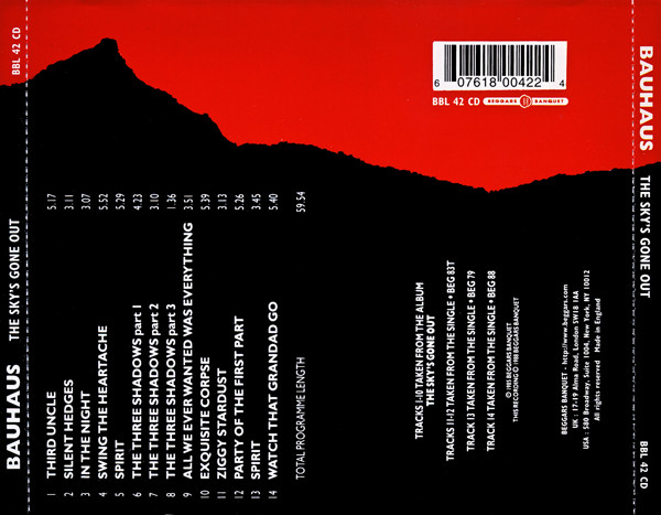 Bauhaus - The Sky's Gone Out | Beggars Banquet (BBL 42 CD) - 2