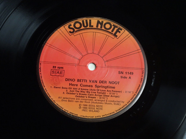 Dino Betti Van Der Noot - Here Comes Springtime | Soul Note (SN 1149) - 3