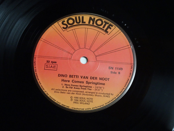 Dino Betti Van Der Noot - Here Comes Springtime | Soul Note (SN 1149) - 4
