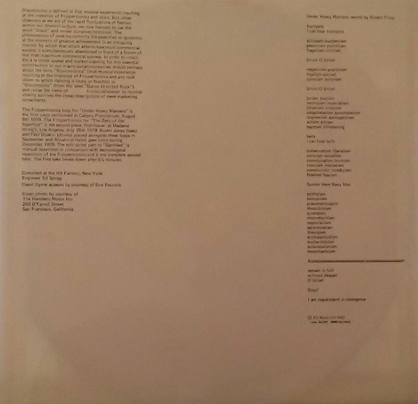 Robert Fripp - God Save The Queen / Under Heavy Manners | EG (2302 098) - 4