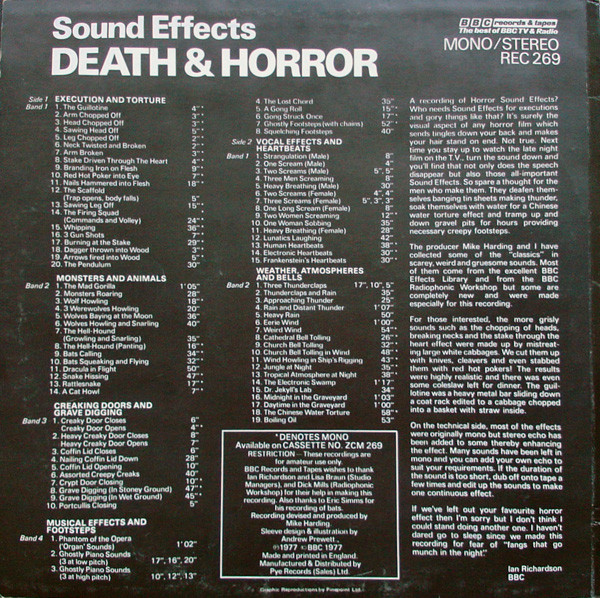 Mike Harding - Sound Effects Vol. 13 (Death & Horror) | BBC Records And Tapes (REC 269) - 2 Mike Harding - Sound Effects Vol. 13 (Death & Horror) | BBC Records And Tapes (REC 269) - 2