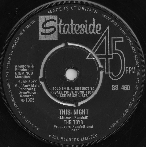 The Toys - A Lovers Concerto | Stateside (SS 460) - 2