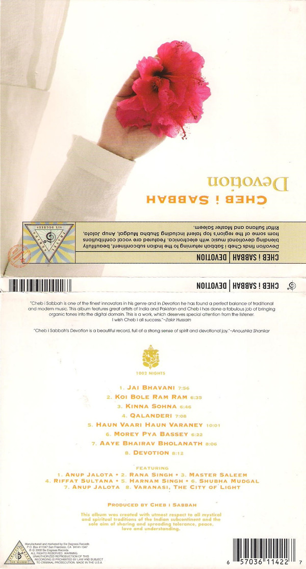 DJ Cheb I Sabbah - Devotion | Six Degrees Records (657036 1142-2) - main