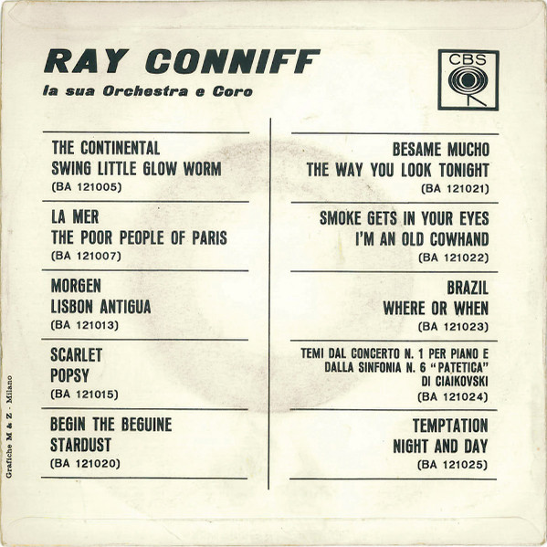 Ray Conniff - Temptation / Night And Day | CBS (BA 121025) - 2
