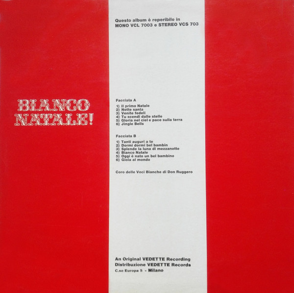 Coro Delle Voci Bianche Di Don Ruggero - Bianco Natale! | Vedette Records (VCS 703) - 2