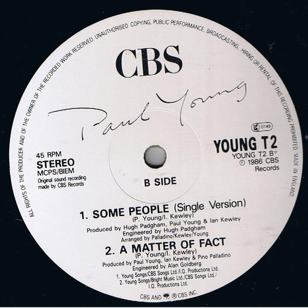 Paul Young - Some People | CBS (YOUNG T2) - 3