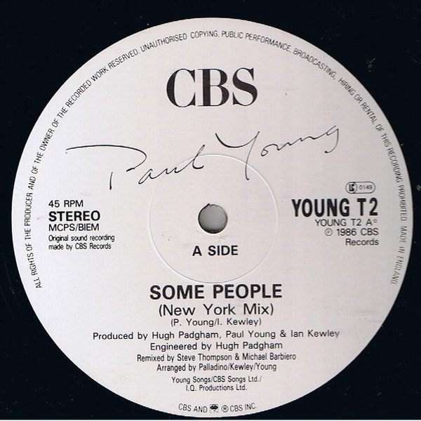 Paul Young - Some People | CBS (YOUNG T2) - 2