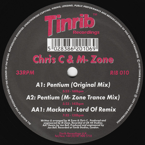 Chris C & M-Zone - Pentium / Mackerel | Tinrib Recordings (RIB 010) - 3