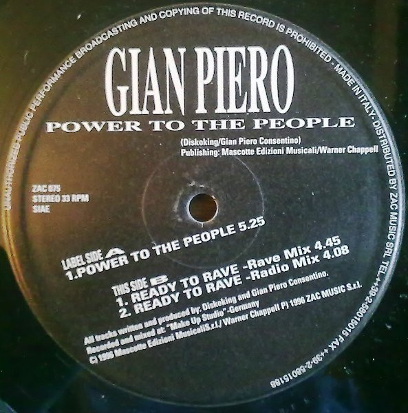 Gian Piero Consentino - Power To The People | ZAC Records (ZAC 075) - 2