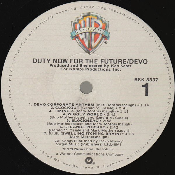 Devo - Duty Now For The Future | Warner Bros. Records (BSK 3337) - 3 Devo - Duty Now For The Future | Warner Bros. Records (BSK 3337) - 3