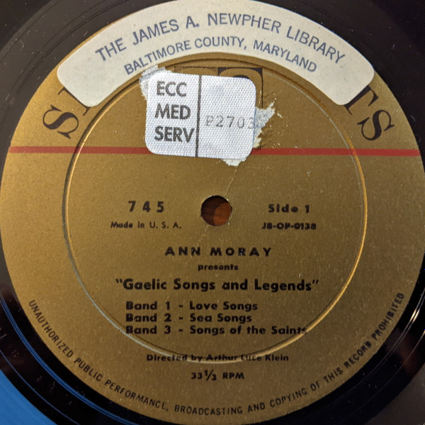 Ann Moray - Ann Moray Presents Gaelic Songs And Legends | Spoken Arts (745) - 3