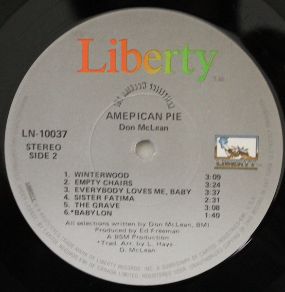 Don McLean - American Pie | Liberty (LN-10037) - 4