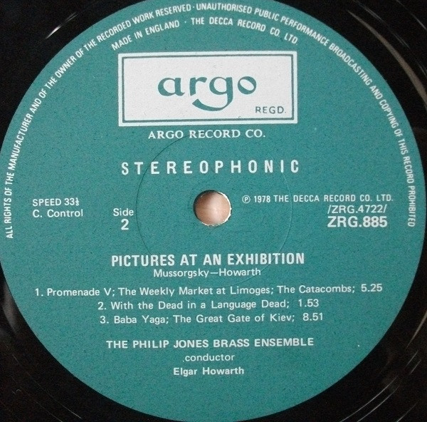 Philip Jones Brass Ensemble , Modest Mussorgsky - Elgar Howarth - Pictures At An Exhibition | Argo (ZRG 885) - 4