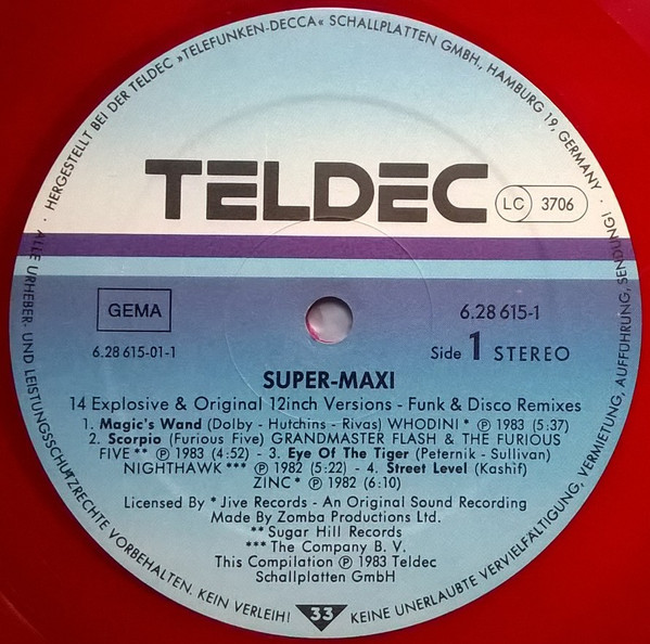 Various - Super Maxi (Funk, Rap & Disco Remixes) | TELDEC (6.28615 DP) - 3