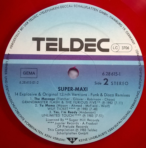 Various - Super Maxi (Funk, Rap & Disco Remixes) | TELDEC (6.28615 DP) - 4