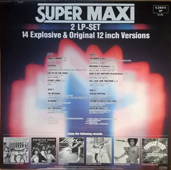 Various - Super Maxi (Funk, Rap & Disco Remixes) | TELDEC (6.28615 DP) - 2