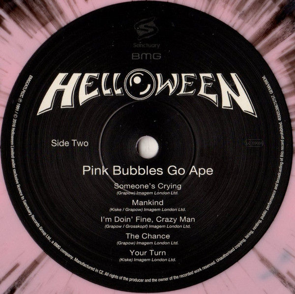 Helloween - Pink Bubbles Go Ape - Vinilo Splatter Rosa/Negro | BMG (BMGCATLP62C) - 3 Helloween - Pink Bubbles Go Ape - Vinilo Splatter Rosa/Negro | BMG (BMGCATLP62C) - 3