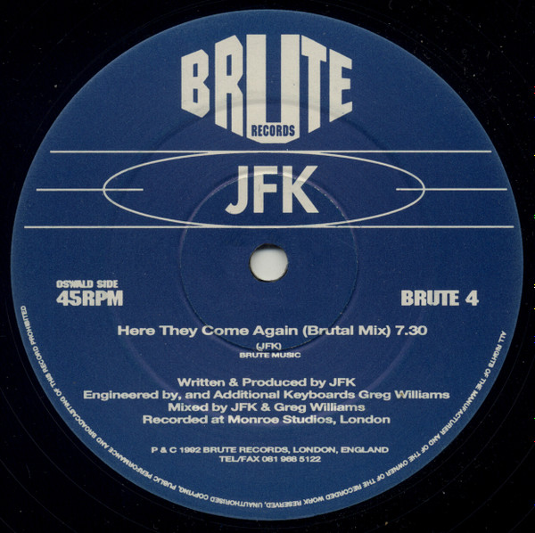 JFK - Here They Come Again | Brute Records (BRUTE 4)