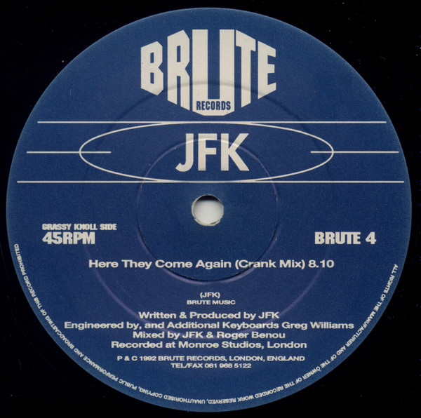 JFK - Here They Come Again | Brute Records (BRUTE 4) - 2