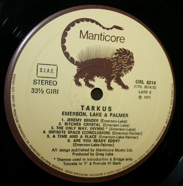 Emerson, Lake & Palmer - Tarkus | Manticore (ORL 8214) - 4