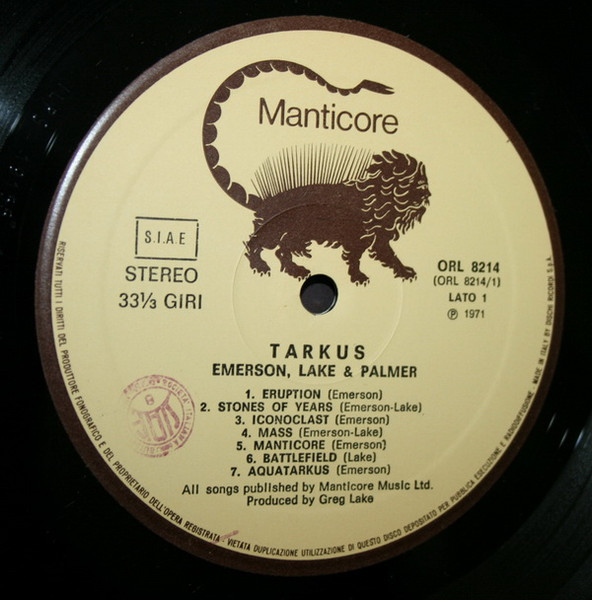 Emerson, Lake & Palmer - Tarkus | Manticore (ORL 8214) - 3