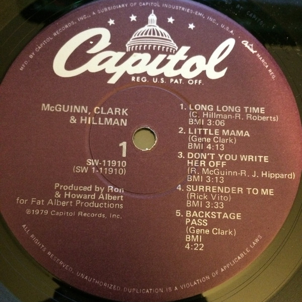 McGuinn, Clark & Hillman - McGuinn, Clark & Hillman | Capitol Records (SW 11910) - 3 McGuinn, Clark & Hillman - McGuinn, Clark & Hillman | Capitol Records (SW 11910) - 3