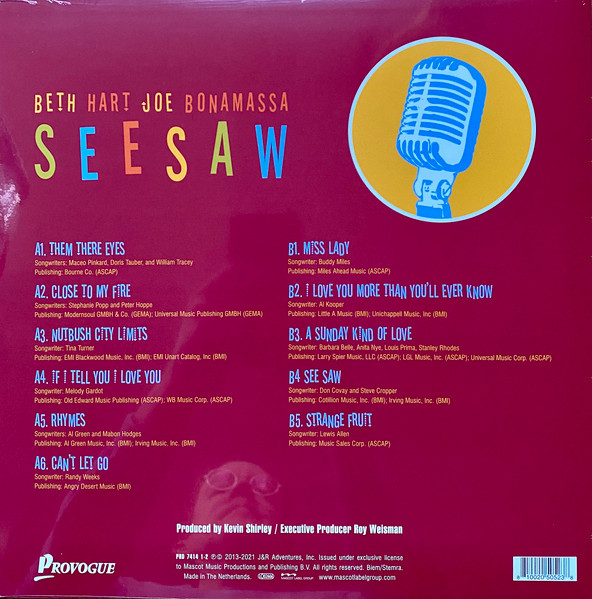 Beth Hart & Joe Bonamassa - Seesaw | Provogue (PRD 7414 1-2) - 2 Beth Hart & Joe Bonamassa - Seesaw | Provogue (PRD 7414 1-2) - 2