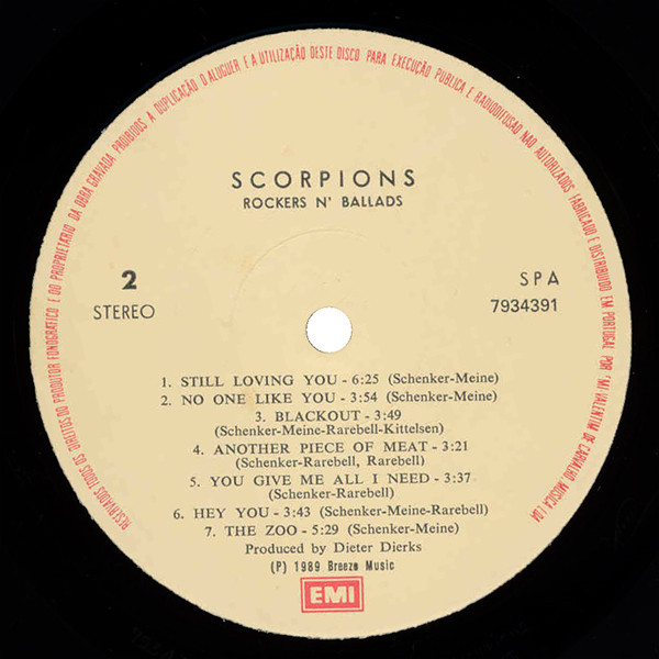 Scorpions - Best Of Rockers 'N' Ballads | EMI (7934391) - 4