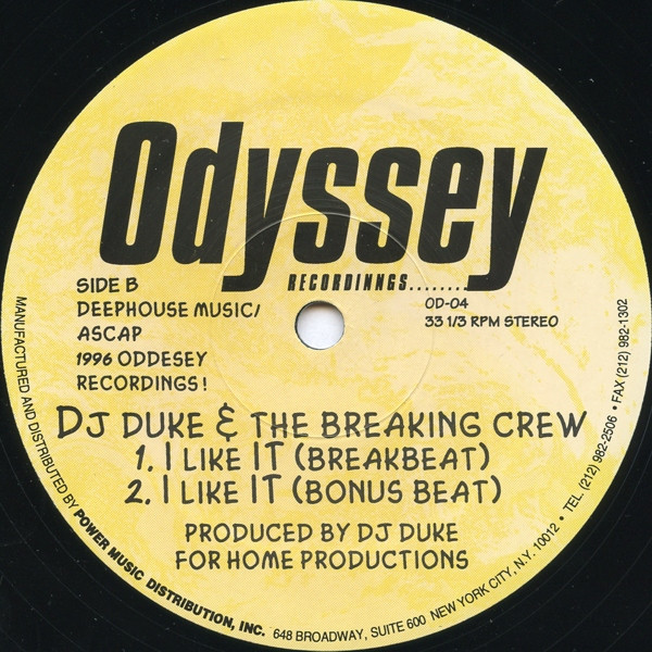 DJ Duke & The Breaking Crew - I Like It | Odyssey Recordings (OD-04) - 3 DJ Duke & The Breaking Crew - I Like It | Odyssey Recordings (OD-04) - 3