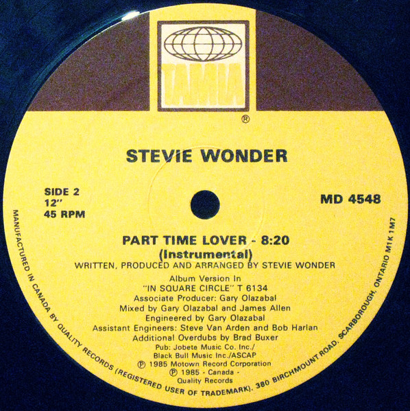Stevie Wonder - Part-Time Lover | Tamla (MD 4548) - 4