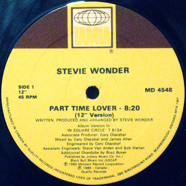 Stevie Wonder - Part-Time Lover | Tamla (MD 4548) - 3