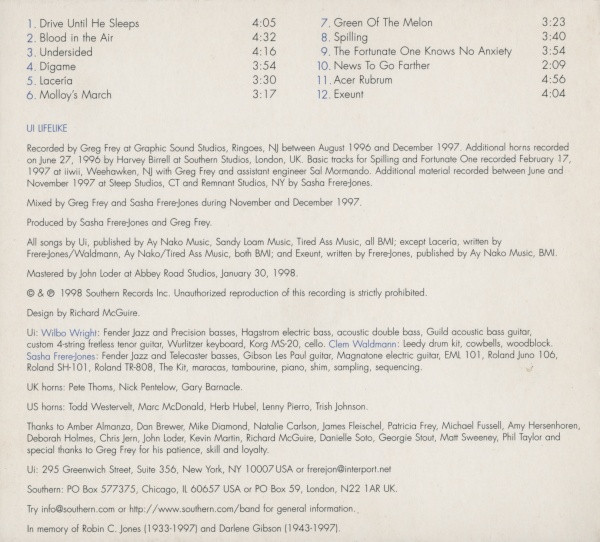 Ui - Lifelike | Southern Records (18547-2) - 2