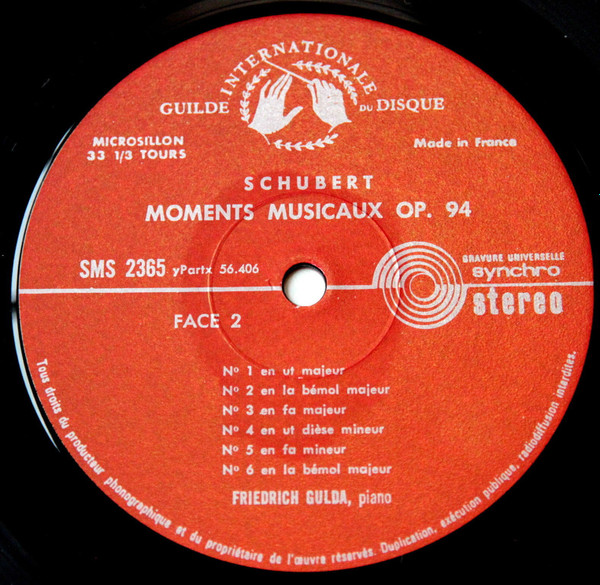 Franz Schubert , Friedrich Gulda - Impromptus - Moments Musicaux | Guilde Internationale Du Disque (SMS 2365) - 2
