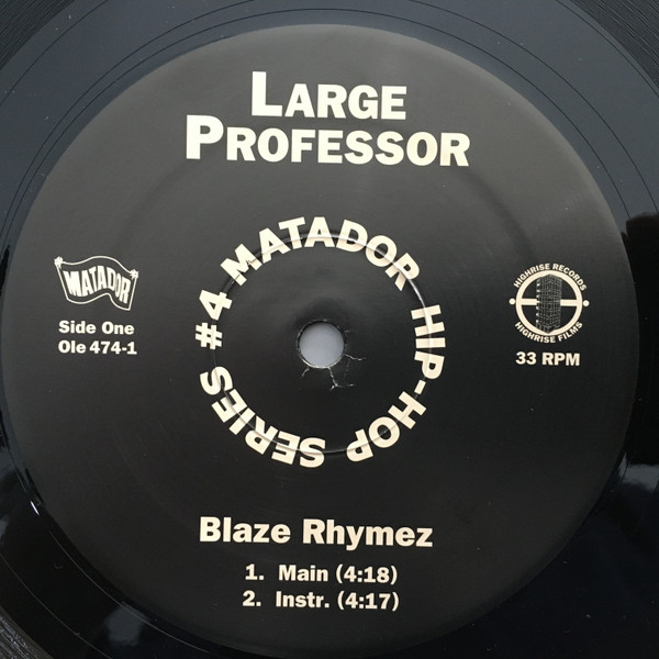 Large Professor - Blaze Rhymez / Back To Back | Matador (OLE 474-1) - 3