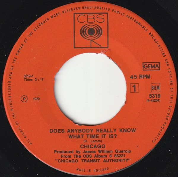 Chicago - Does Anybody Really Know What Time It Is? / Listen | CBS (5319) - 3 Chicago - Does Anybody Really Know What Time It Is? / Listen | CBS (5319) - 3