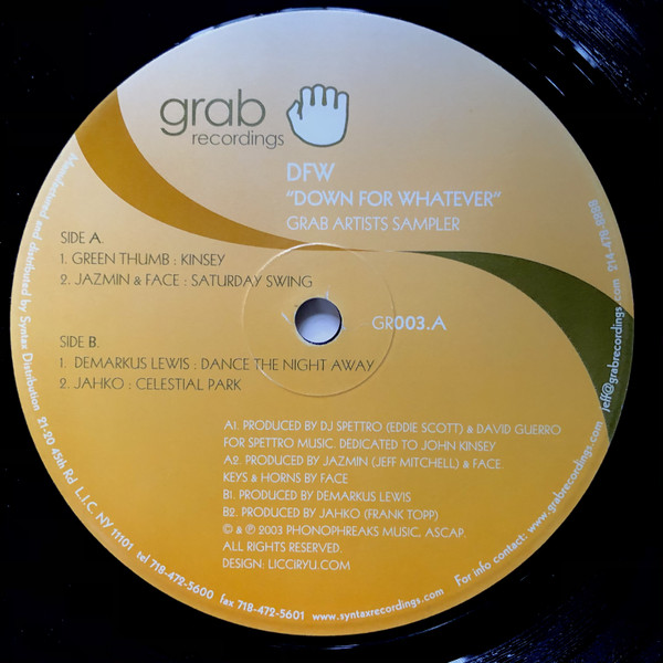 Various - Down For Whatever EP | Grab Recordings (GR003) - main