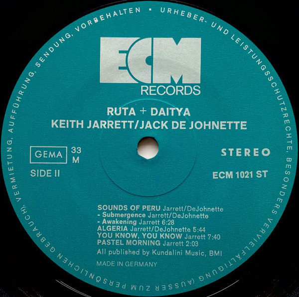 Keith Jarrett • Jack DeJohnette - Ruta And Daitya | ECM Records (ECM 1021 ST) - 4