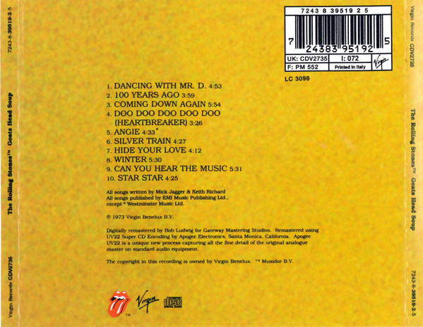 The Rolling Stones - Goats Head Soup CD | Virgin (CDV 2735) - 3