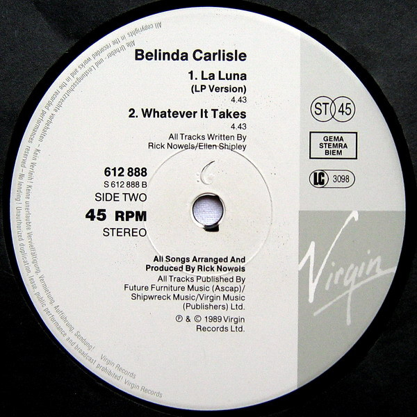 Belinda Carlisle - La Luna | Virgin (612 888) - 4