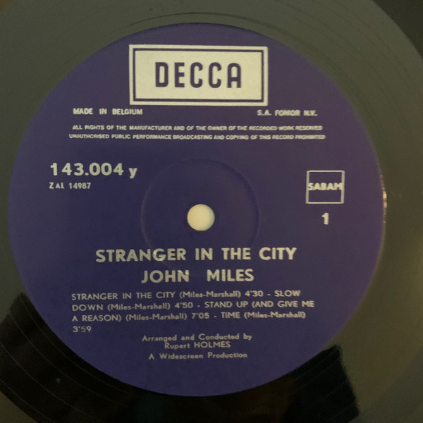 John Miles - Stranger In The City | Decca (143.004 y) - 4