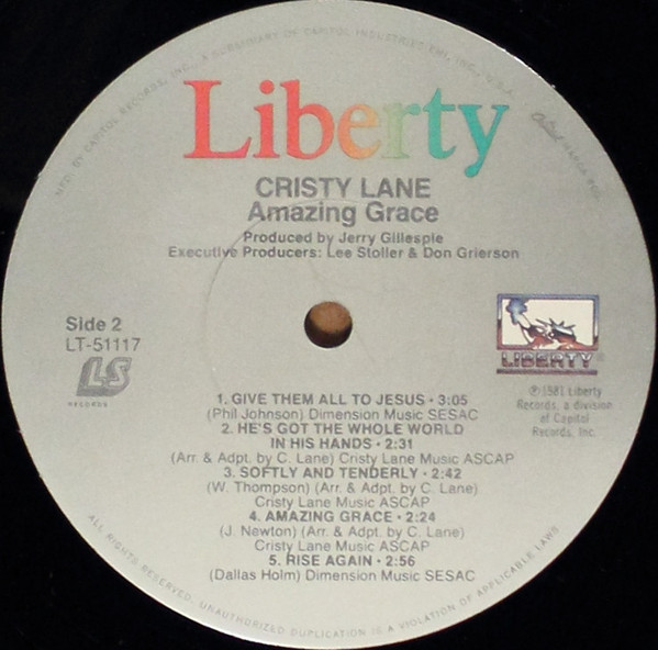 Cristy Lane - Amazing Grace | Liberty (LT-51117) - 4 Cristy Lane - Amazing Grace | Liberty (LT-51117) - 4