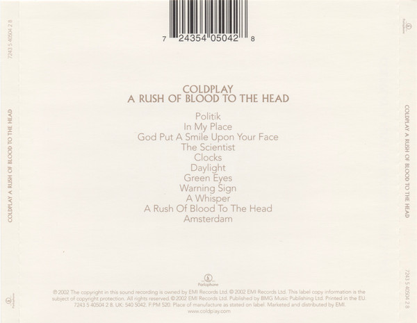 Coldplay - A Rush Of Blood To The Head | Parlophone (7243 5 40504 2 8) - 2