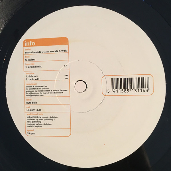 Marcel Woods Presents Marcel Woods & Walt - Te Quiero | Byte Blue (BB 030114-12) - 4