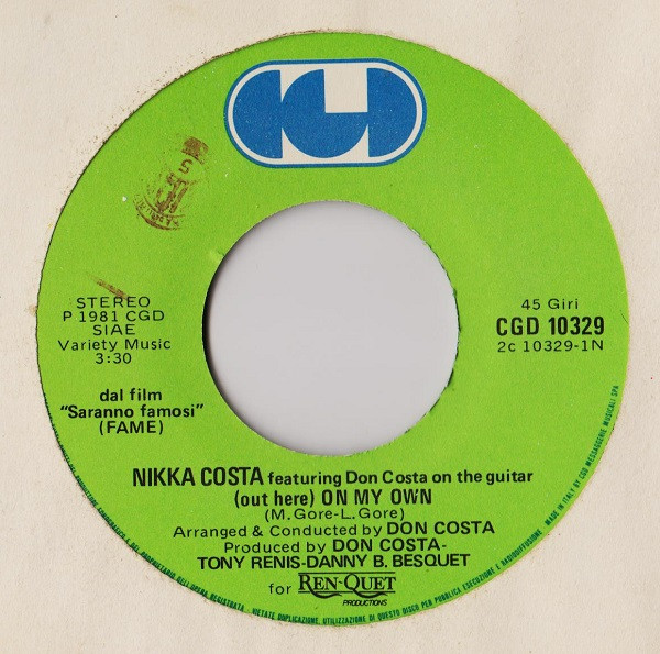 Nikka Costa - (Out Here) On My Own | CGD (CGD 10329) - 3