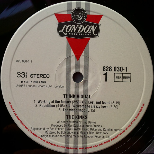 The Kinks - Think Visual | London Records (828 030-1)