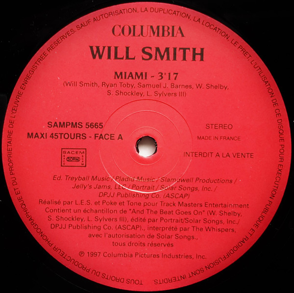 Will Smith - Miami | Columbia (SAMPMS 5665) - 2