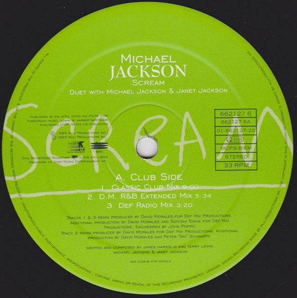 Michael Jackson - Scream (The Remixes) | Epic (662127 6) - 3 Michael Jackson - Scream (The Remixes) | Epic (662127 6) - 3